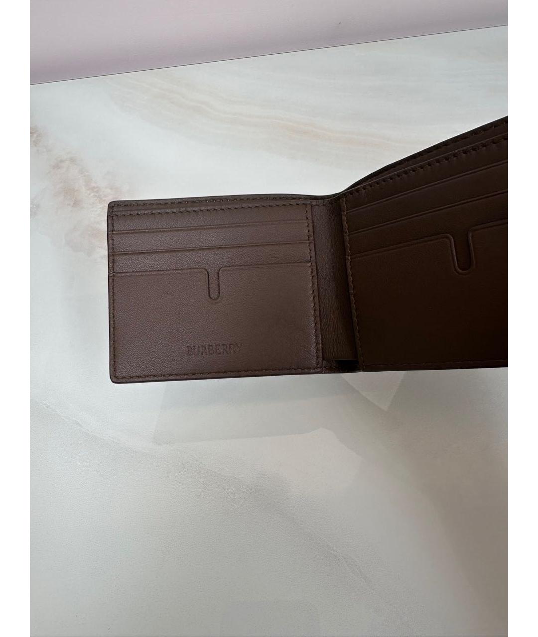 BURBERRY Бежевый кожаный кошелек, фото 6