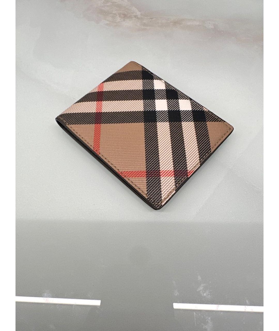 BURBERRY Бежевый кожаный кошелек, фото 3