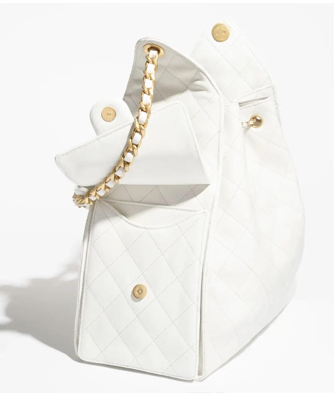 CHANEL Белая кожаная сумка тоут, фото 3