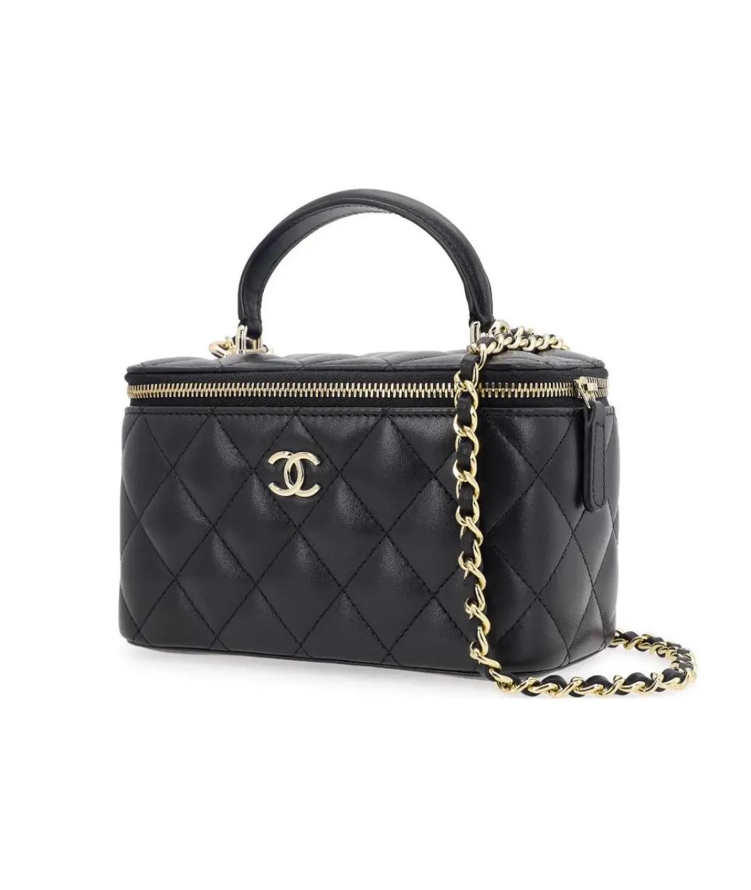 CHANEL Черная кожаная сумка через плечо, фото 4