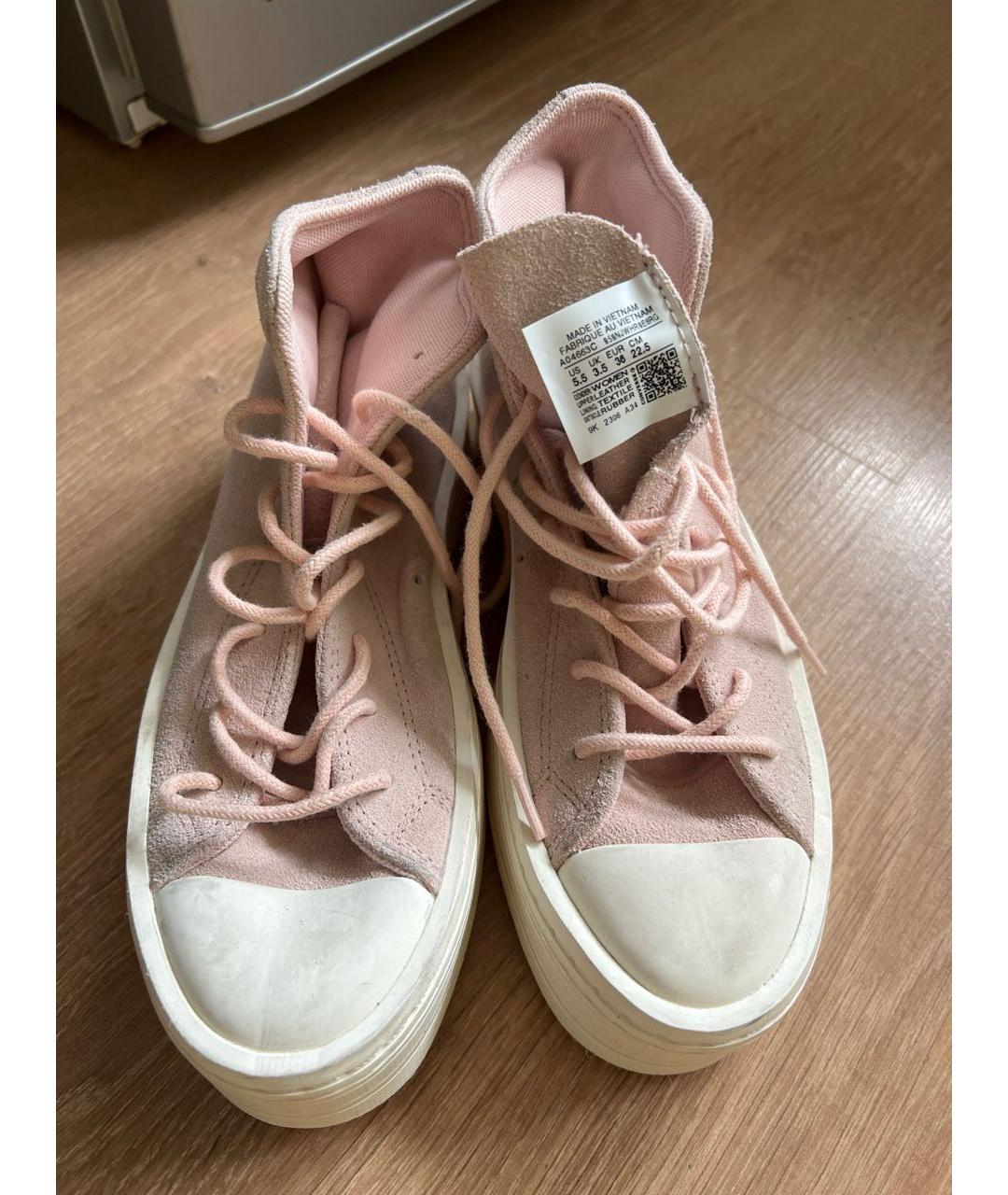 CONVERSE Розовые замшевые кеды, фото 2