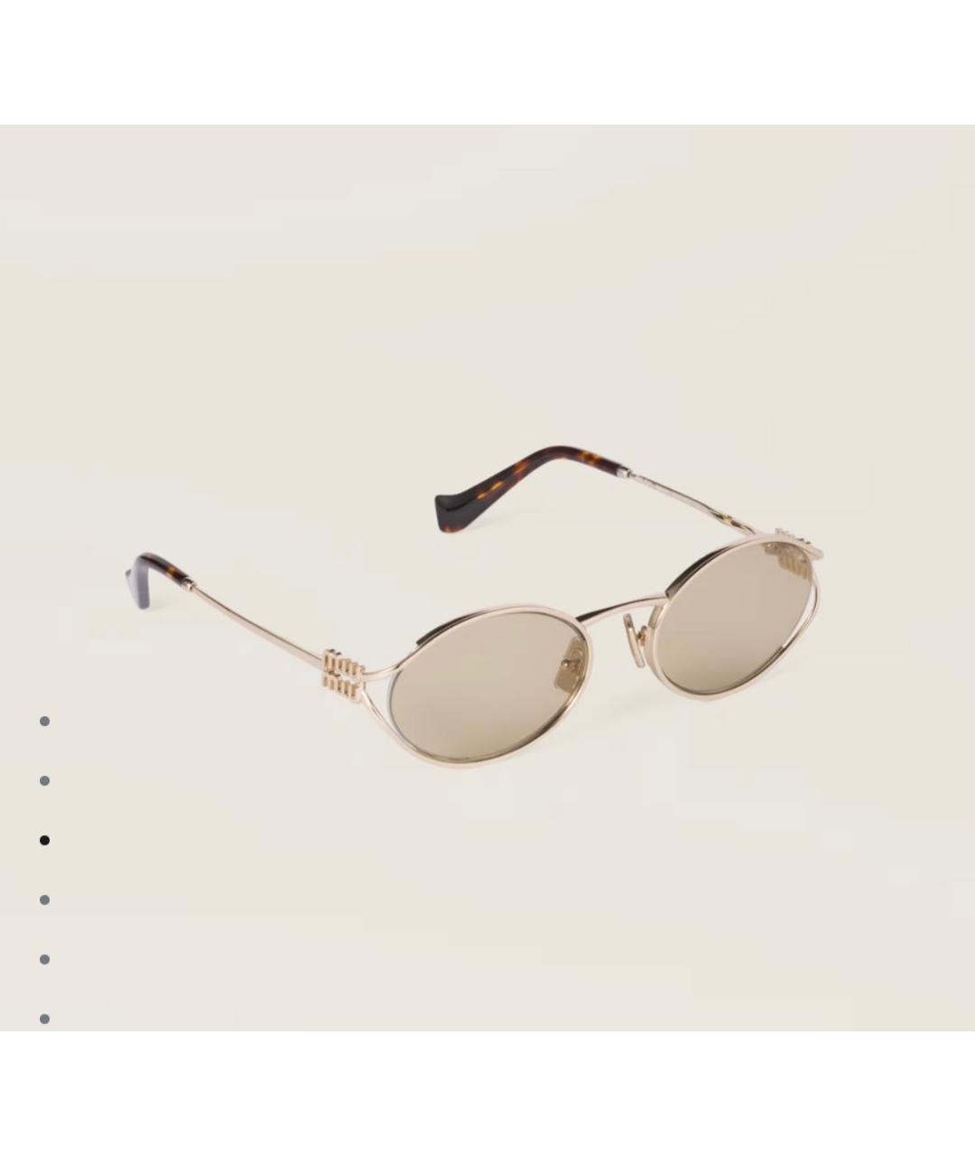 MIU MIU Бежевые металлические солнцезащитные очки, фото 5