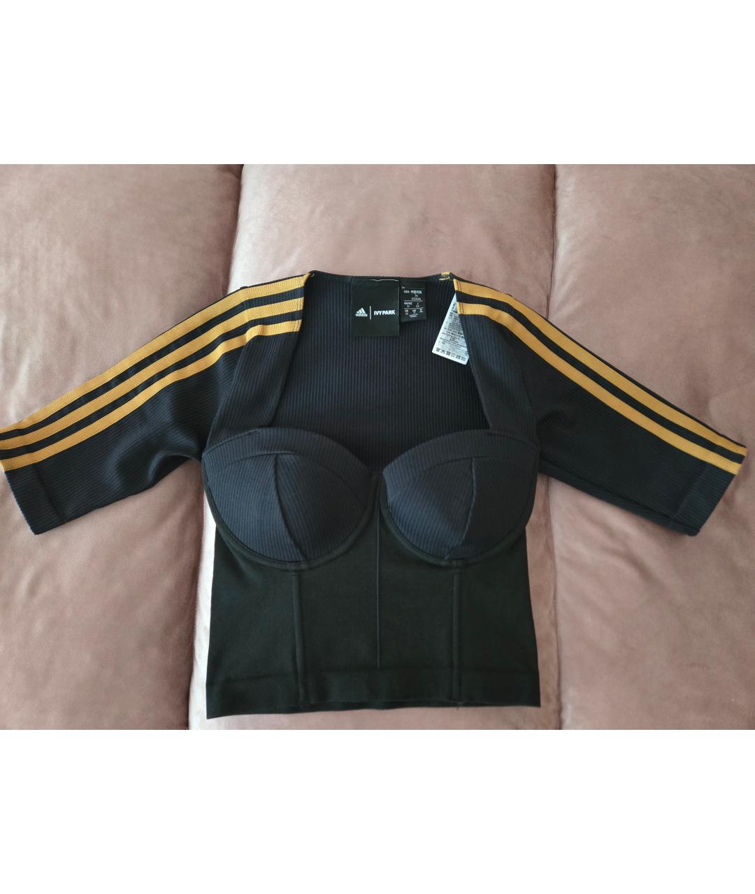 ADIDAS Черная полиэстеровая футболка, фото 3