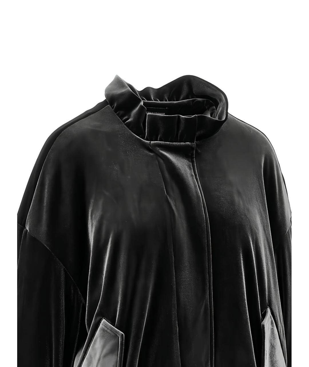 EMPORIO ARMANI Черная полиэстеровая куртка, фото 2