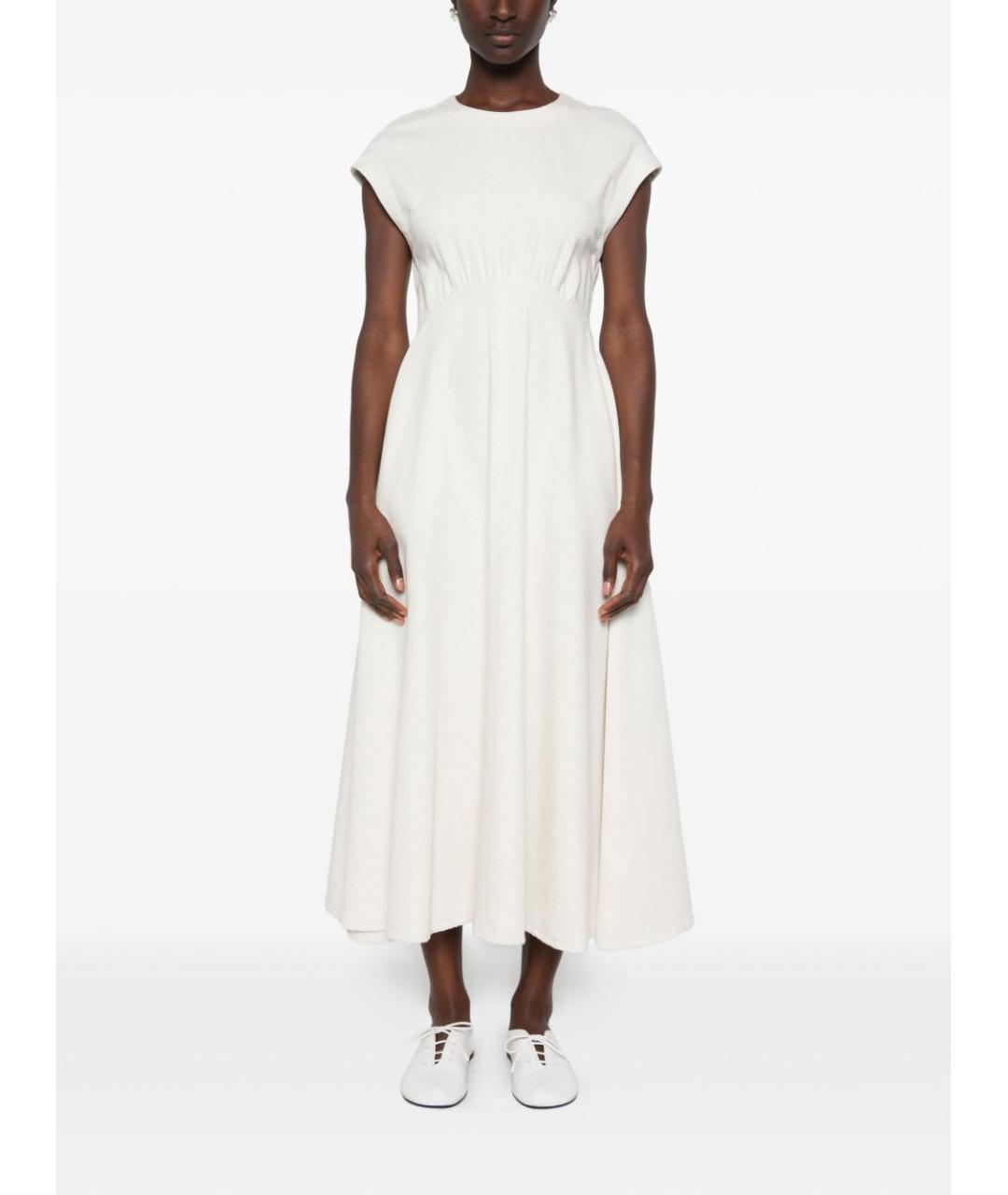 EMPORIO ARMANI Белое хлопковое повседневное платье, фото 5