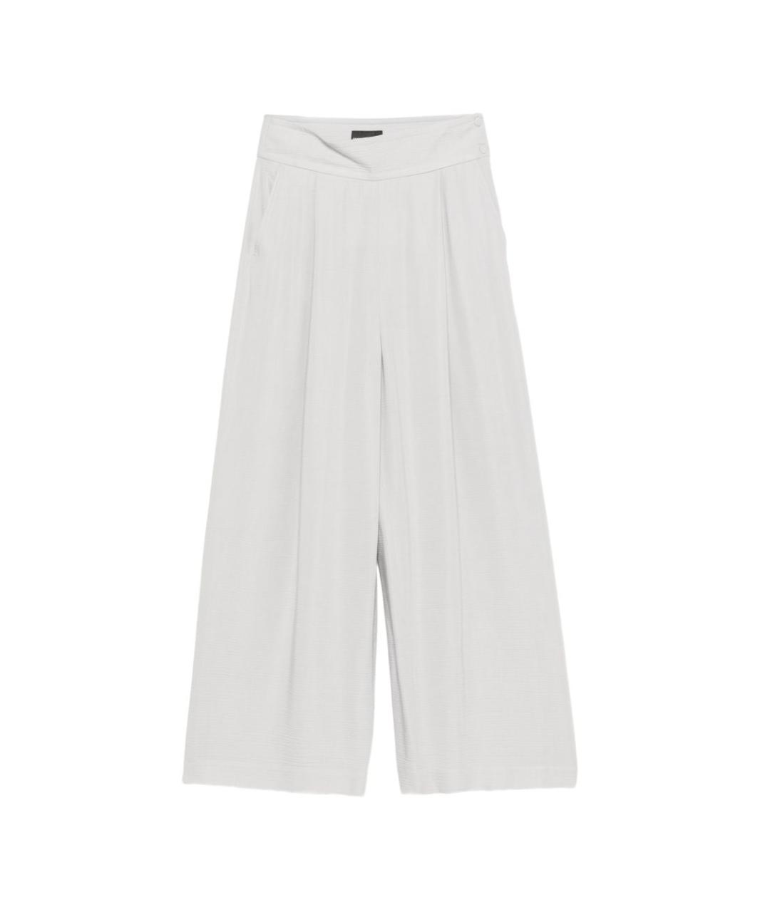 EMPORIO ARMANI Серые вискозные прямые брюки, фото 4