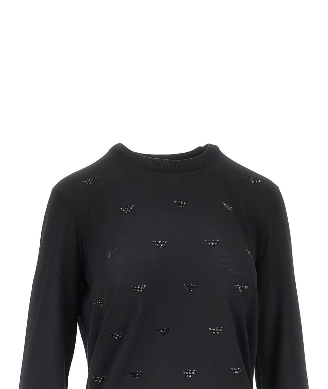 EMPORIO ARMANI Черный шерстяной джемпер / свитер, фото 2