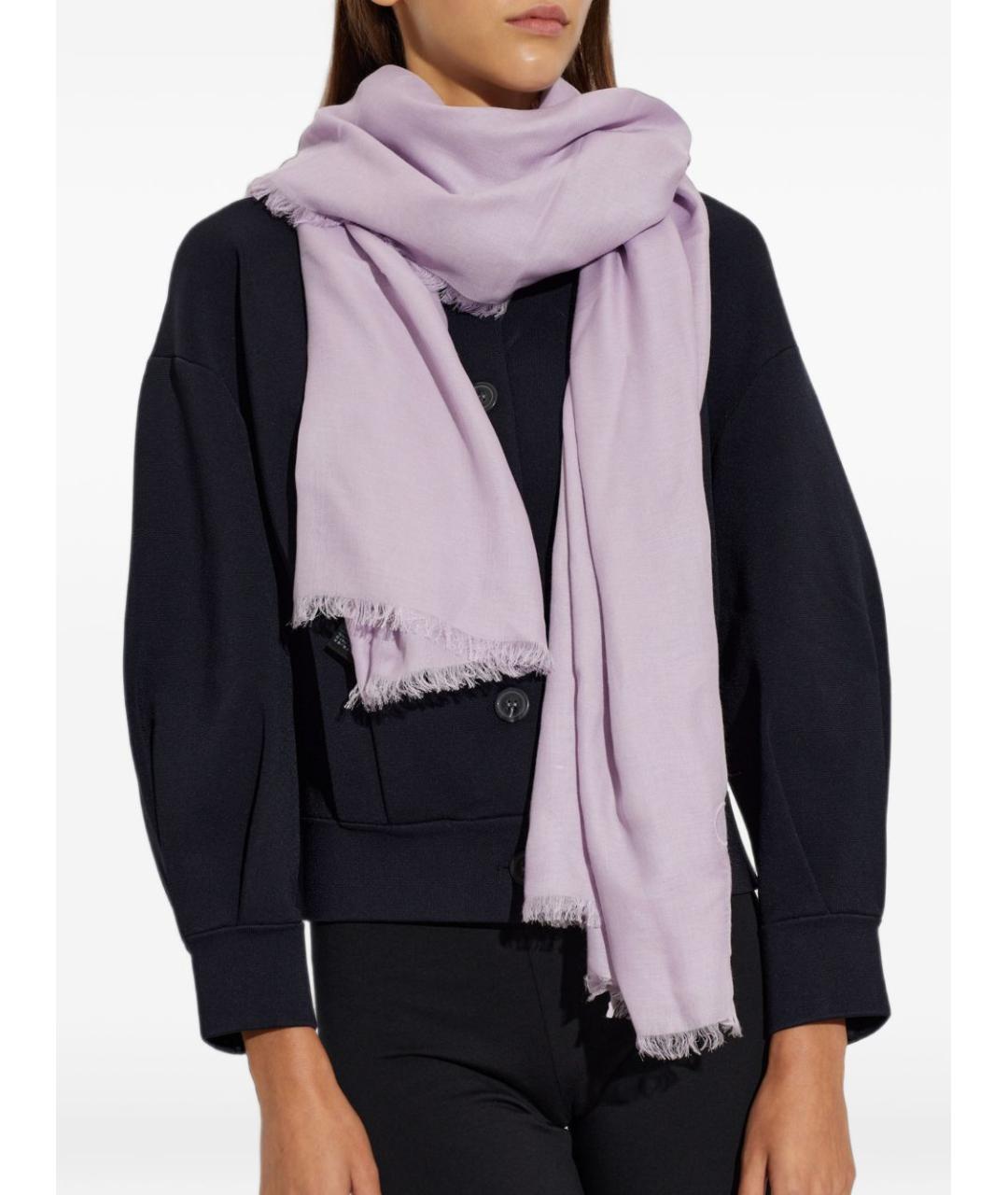 EMPORIO ARMANI Фиолетовый кашемировый шарф, фото 4