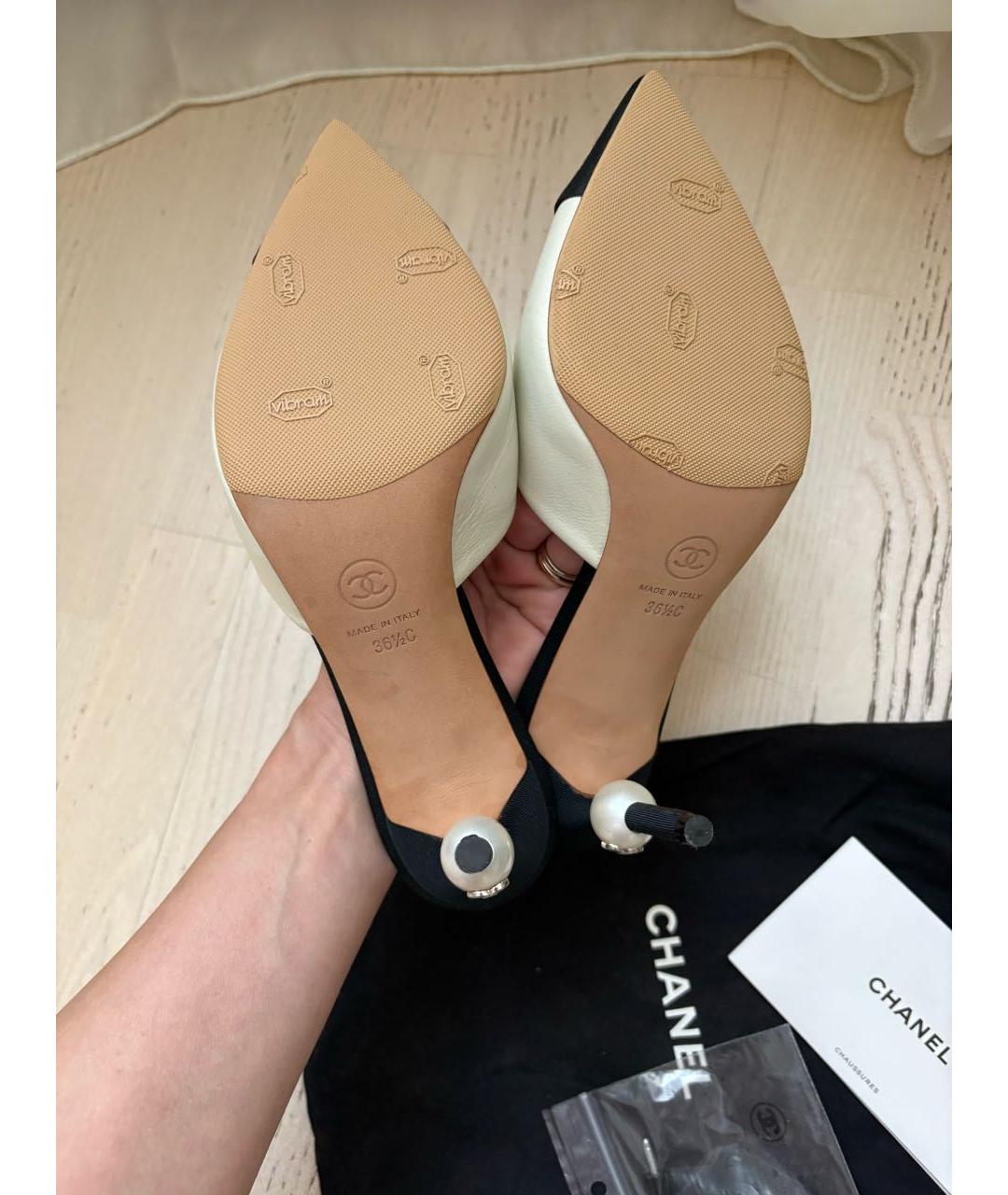 CHANEL Черные кожаные мюли, фото 5