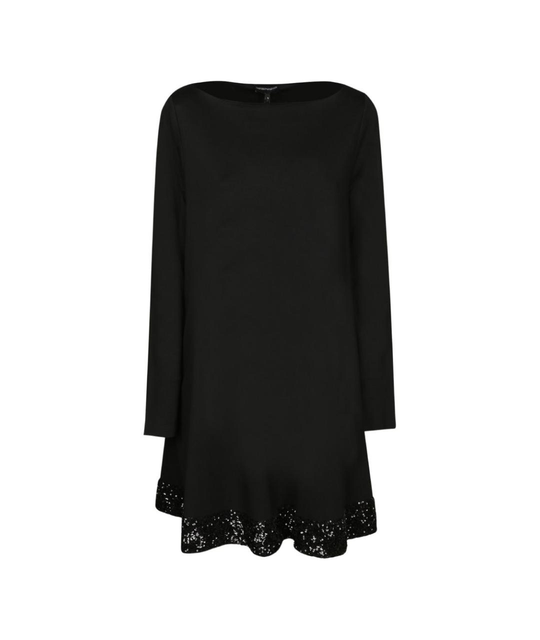 EMPORIO ARMANI Черное полиэстеровое платье, фото 1