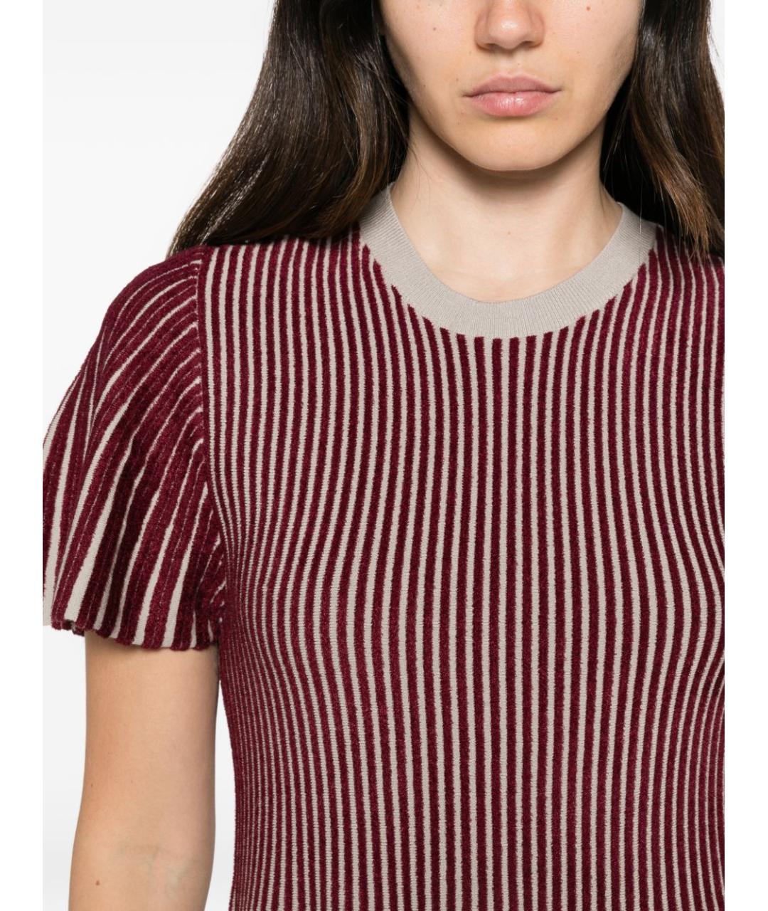 EMPORIO ARMANI Бордовое полиэстеровое повседневное платье, фото 4