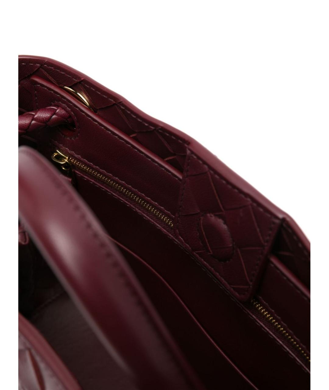 BOTTEGA VENETA Бордовая кожаная сумка тоут, фото 4