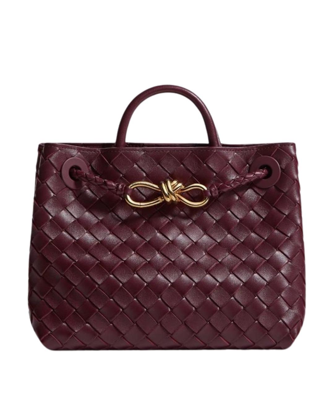 BOTTEGA VENETA Бордовая кожаная сумка тоут, фото 1