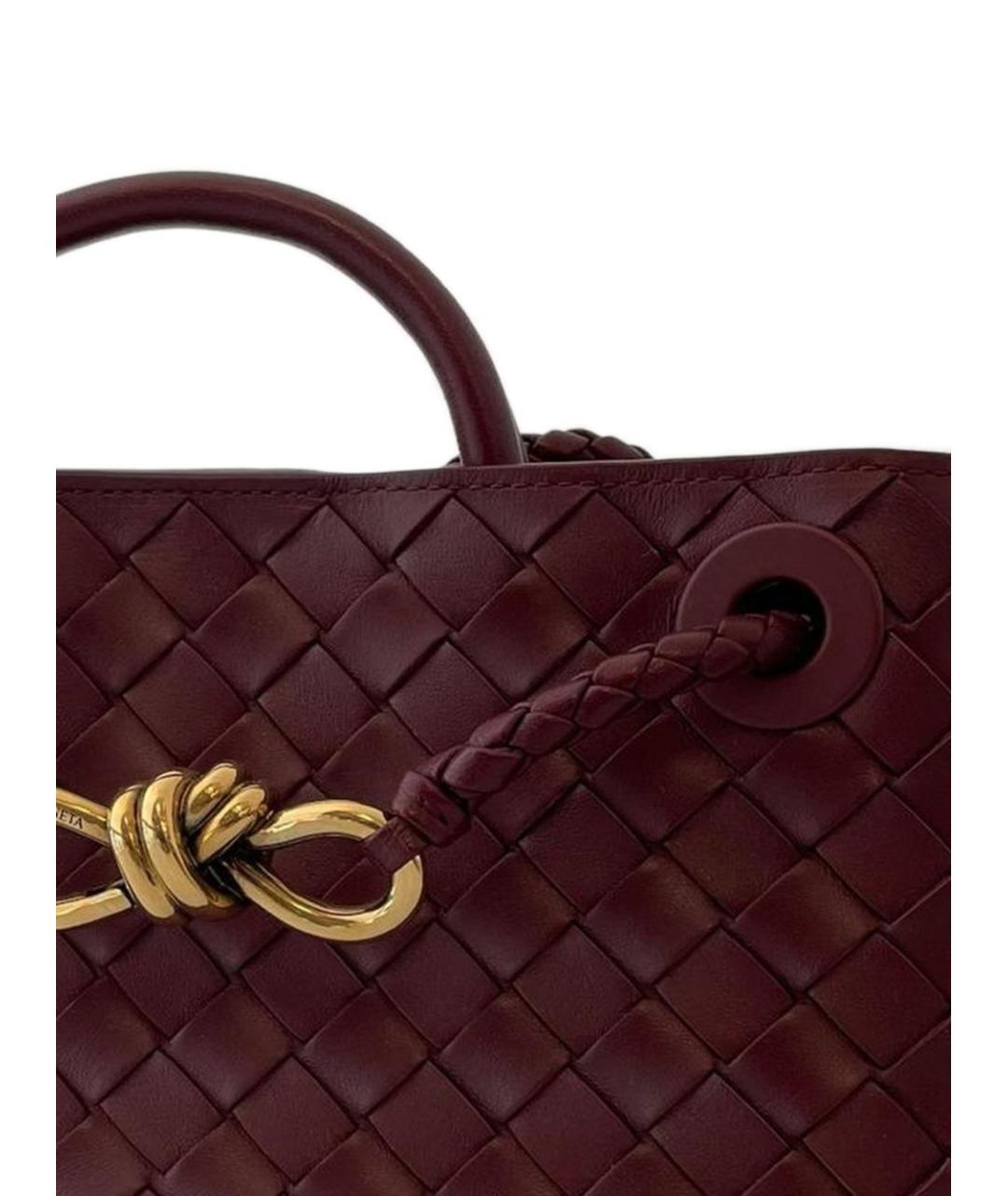 BOTTEGA VENETA Бордовая кожаная сумка тоут, фото 5