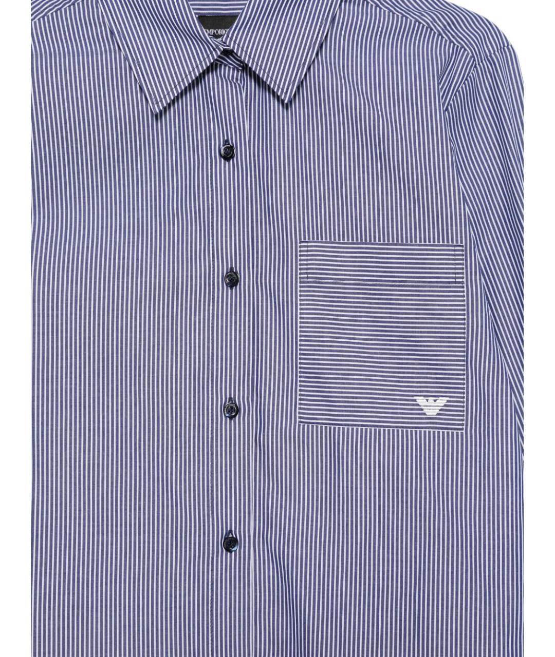 EMPORIO ARMANI Синяя хлопковая рубашка, фото 2