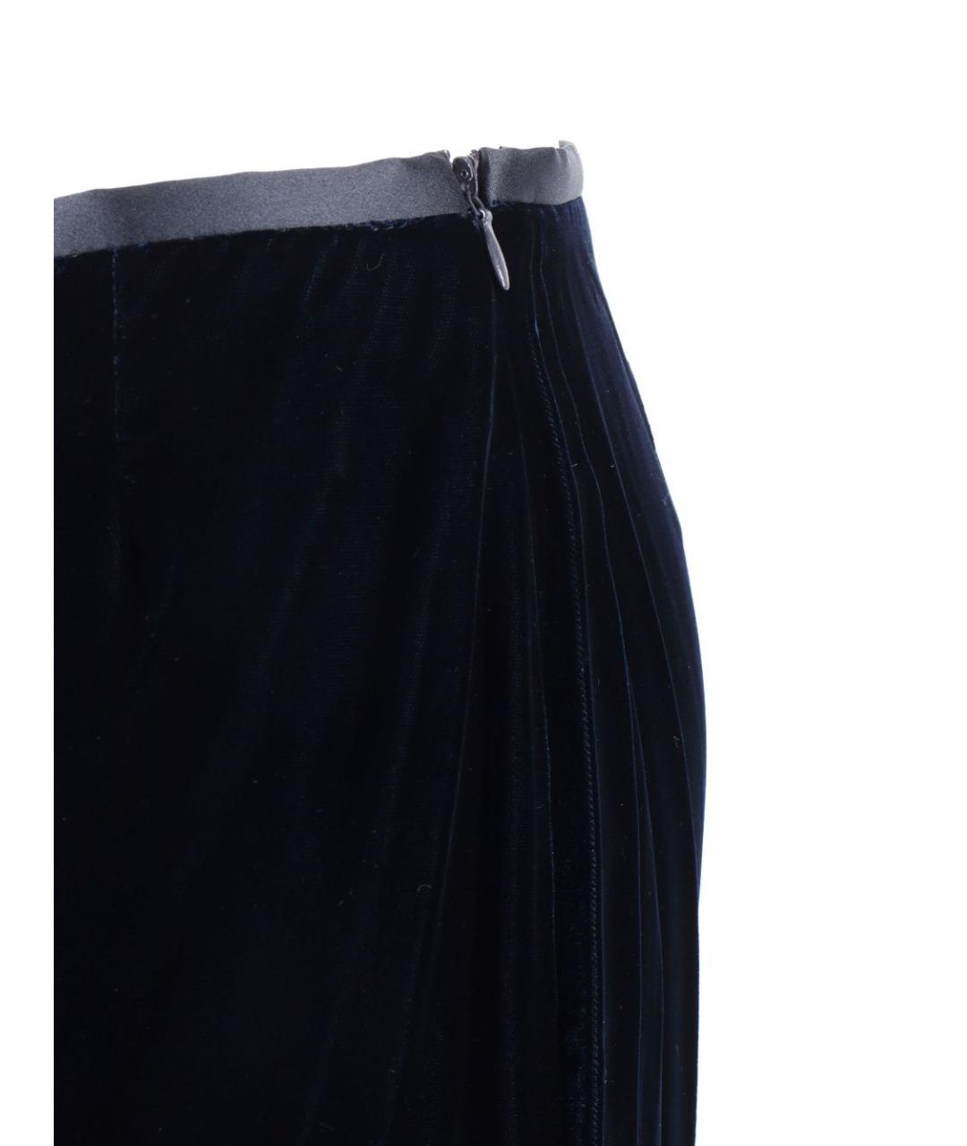EMPORIO ARMANI Синие вискозные прямые брюки, фото 3