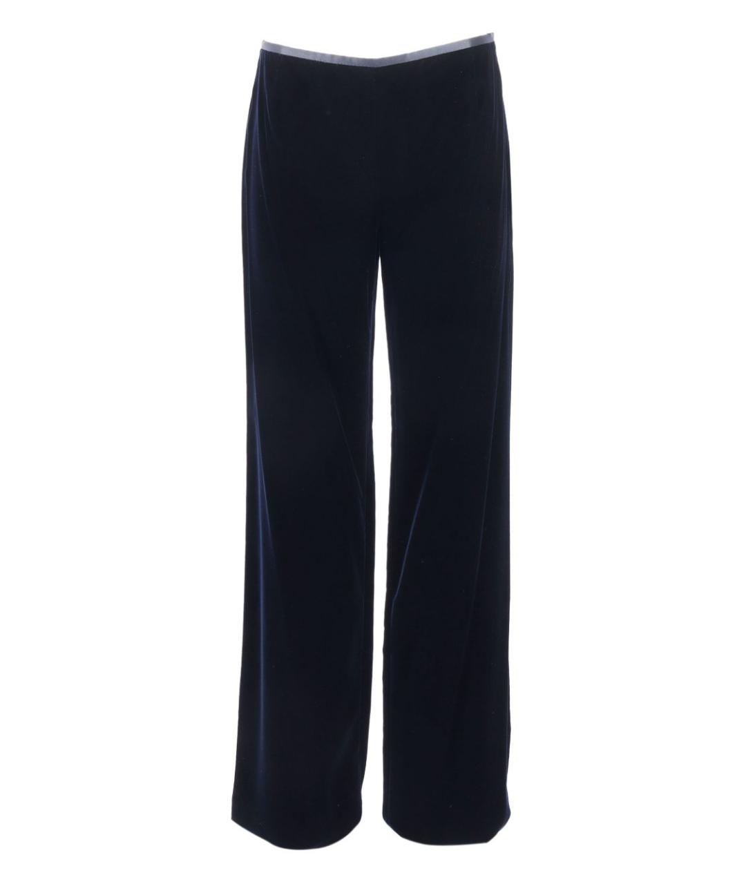 EMPORIO ARMANI Синие вискозные прямые брюки, фото 1