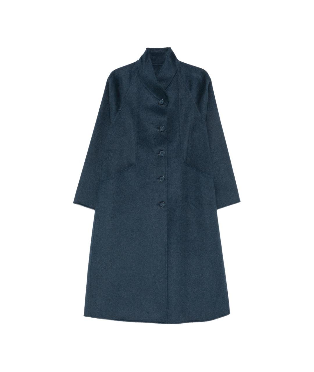 EMPORIO ARMANI Синее шерстяное пальто, фото 4