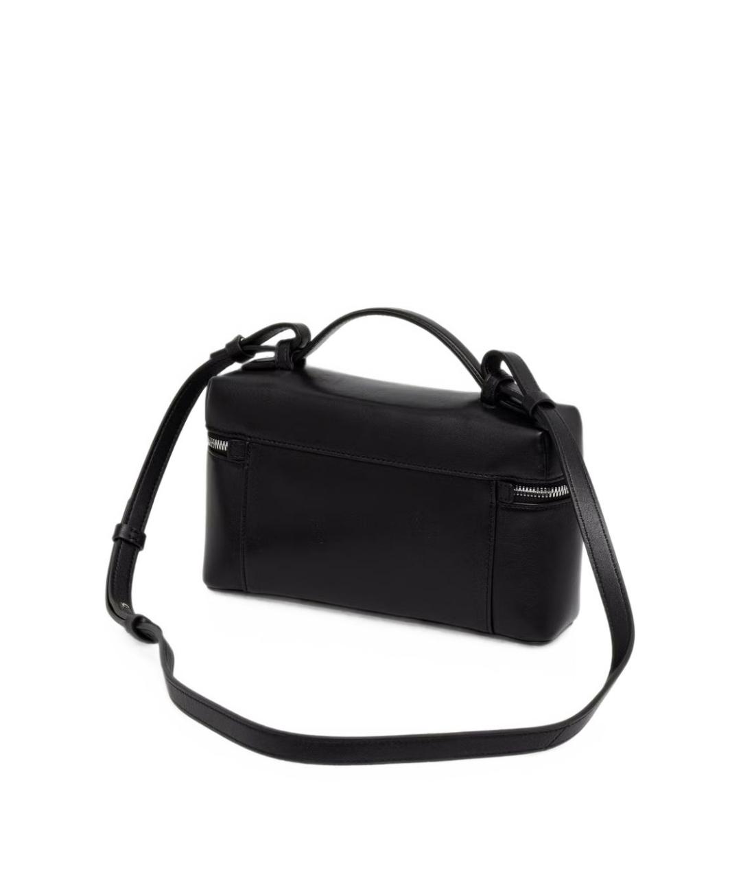 EMPORIO ARMANI Черная кожаная сумка с короткими ручками, фото 5