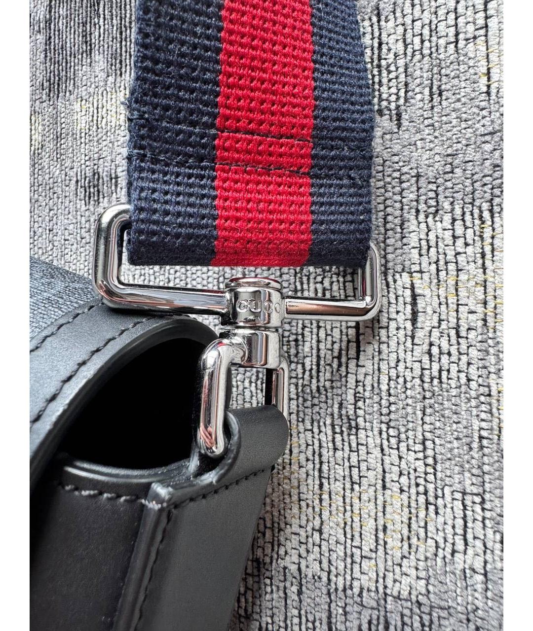 GUCCI Черная сумка на плечо из канвы, фото 7