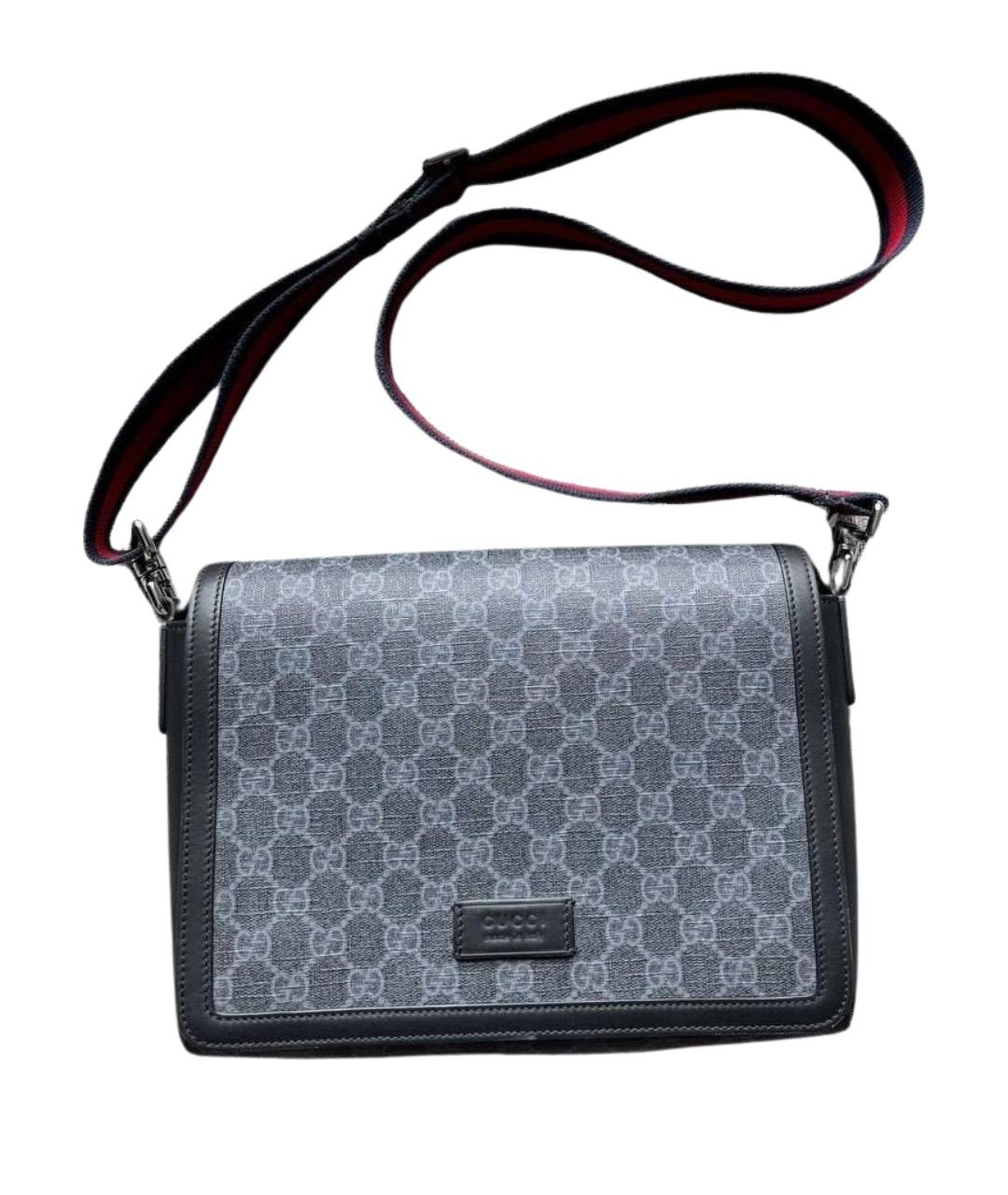 GUCCI Черная сумка на плечо из канвы, фото 1