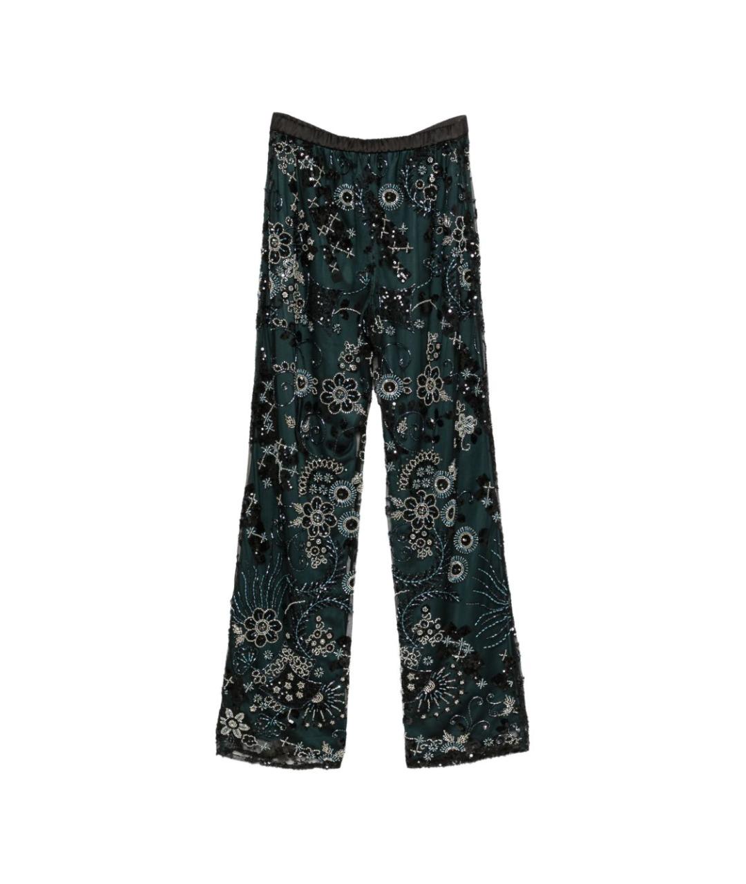 EMPORIO ARMANI Черные полиэстеровые прямые брюки, фото 3