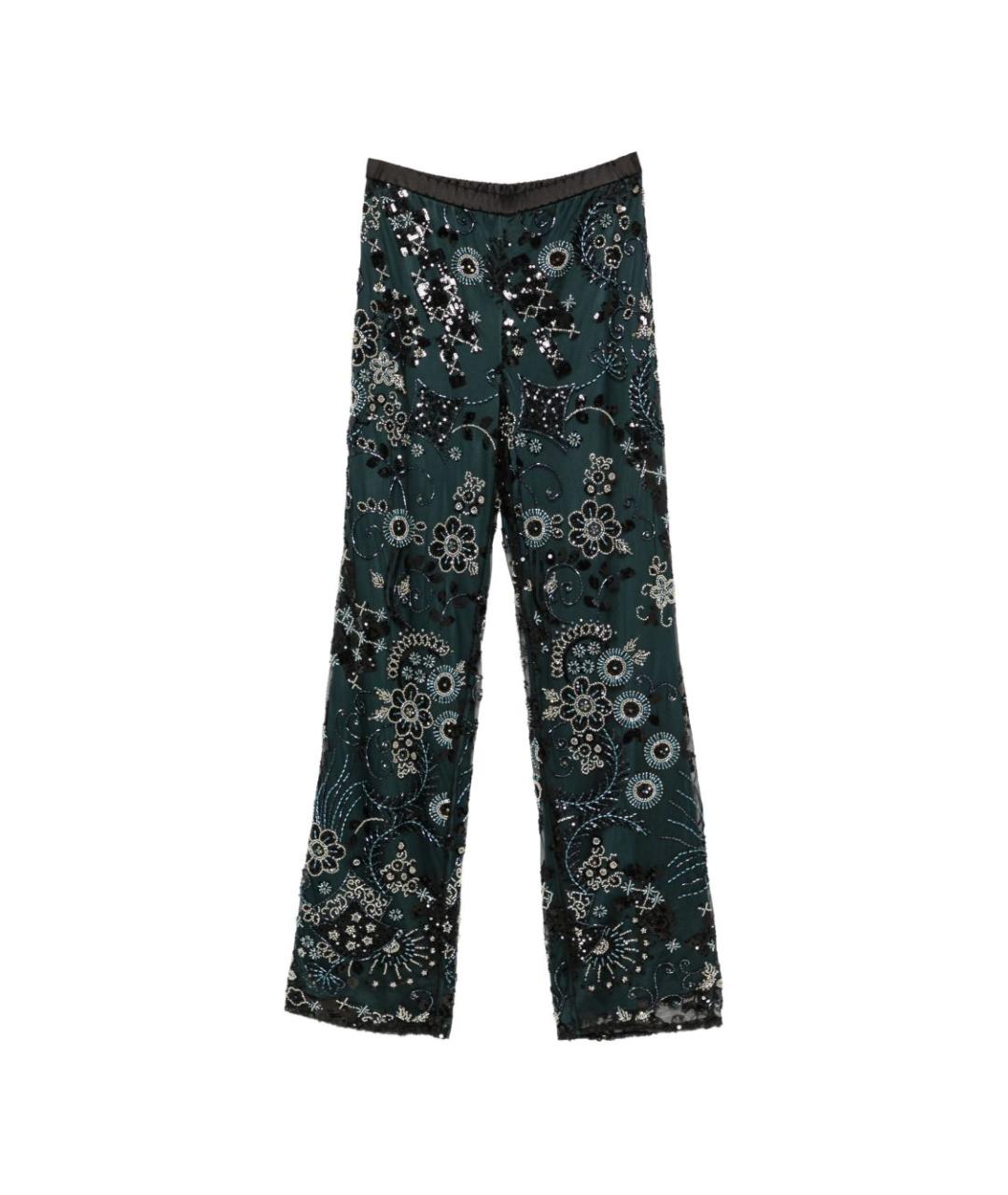 EMPORIO ARMANI Черные полиэстеровые прямые брюки, фото 4