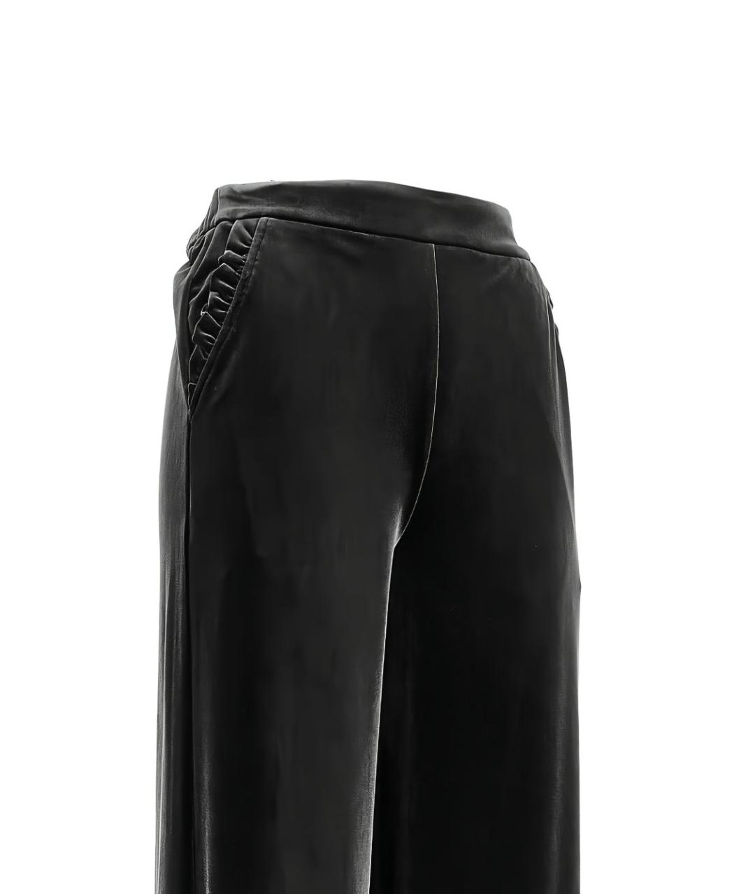 EMPORIO ARMANI Черные полиэстеровые прямые брюки, фото 2