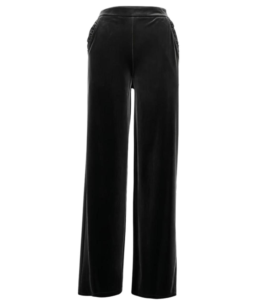 EMPORIO ARMANI Черные полиэстеровые прямые брюки, фото 3
