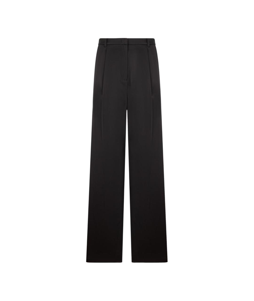 EMPORIO ARMANI Черные полиэстеровые прямые брюки, фото 1