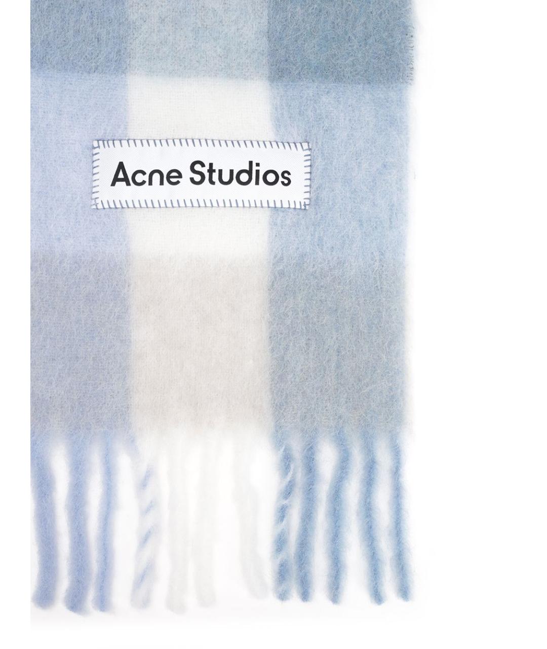 ACNE STUDIOS Голубой шерстяной шарф, фото 2