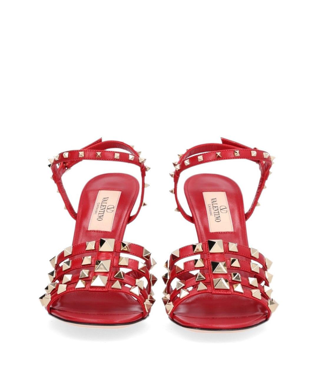 VALENTINO Красные кожаные босоножки, фото 5