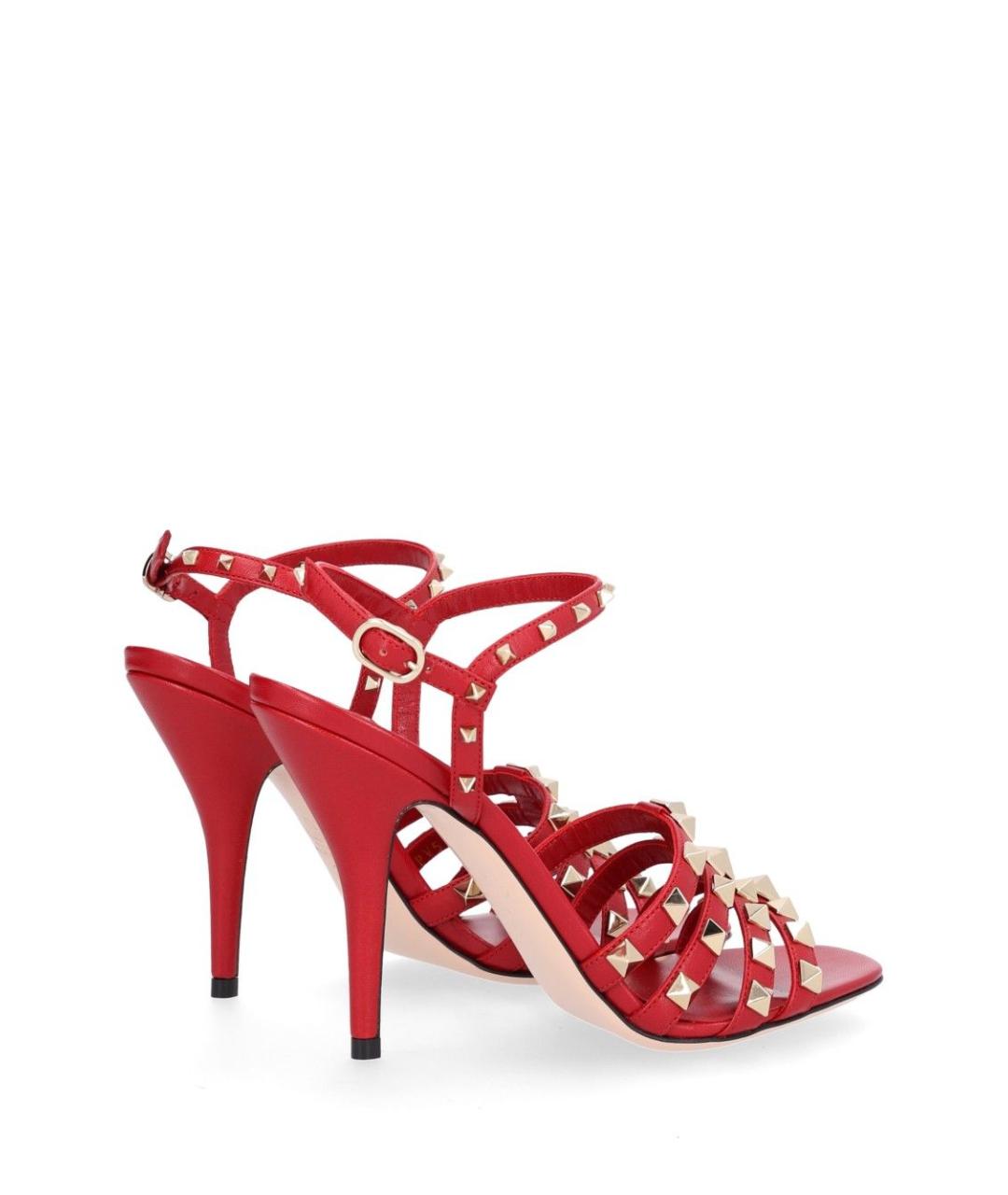 VALENTINO Красные кожаные босоножки, фото 3