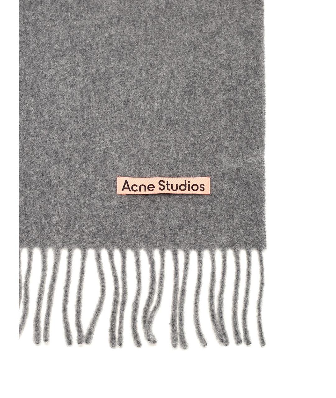 ACNE STUDIOS Серый шерстяной шарф, фото 2