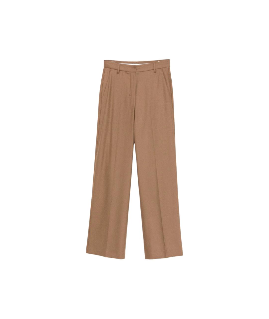'S MAX MARA Бежевые шерстяные прямые брюки, фото 1