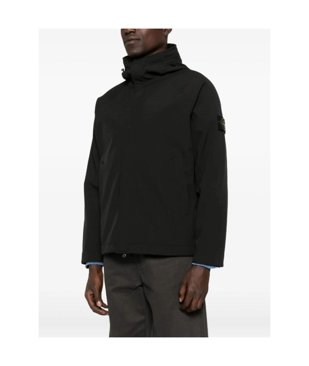 STONE ISLAND Черная полиэстеровая куртка, фото 2