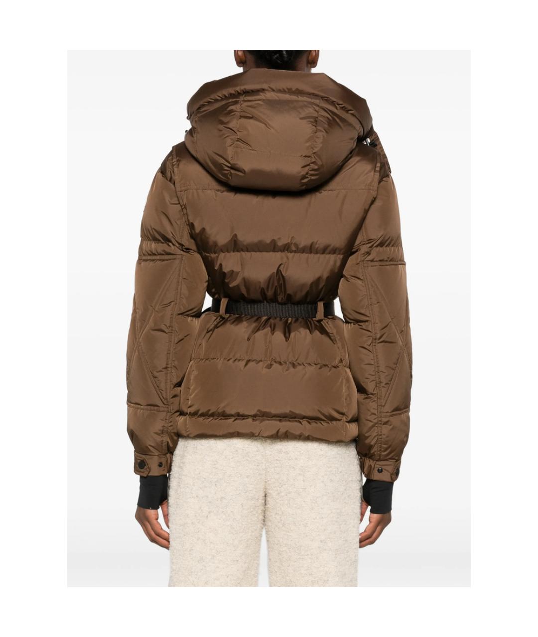 MONCLER GRENOBLE Коричневый полиэстеровый пуховик, фото 5