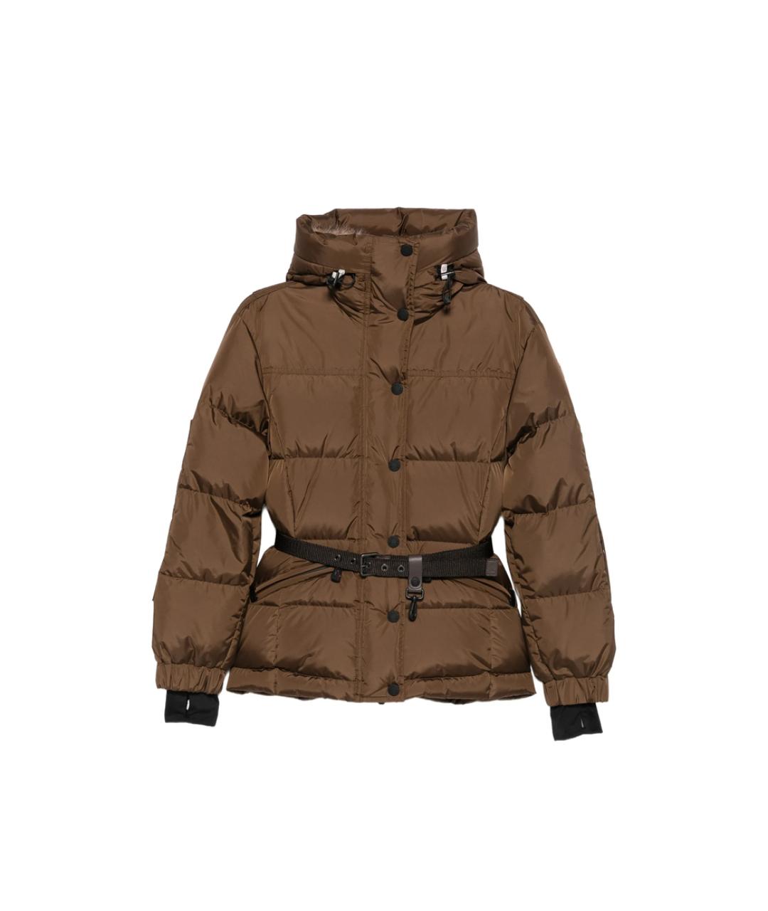 MONCLER GRENOBLE Коричневый полиэстеровый пуховик, фото 1