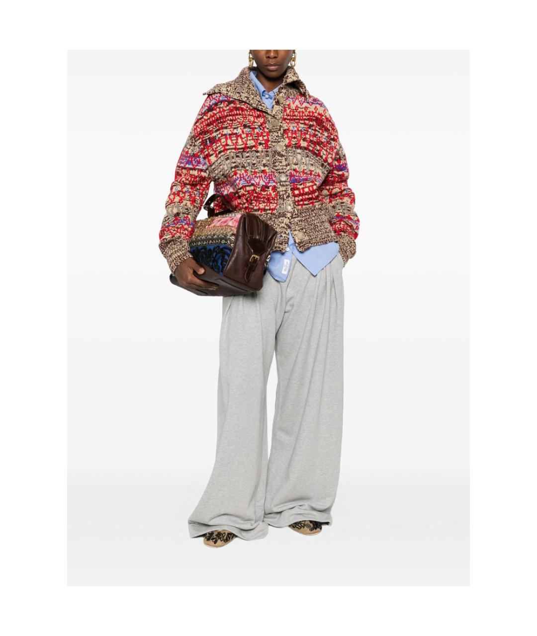 DRIES VAN NOTEN Серые хлопковые брюки широкие, фото 5