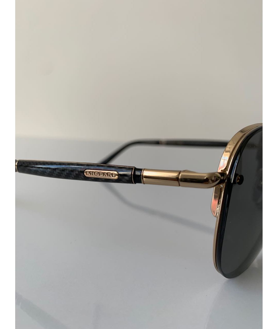 CHOPARD Золотые металлические солнцезащитные очки, фото 3