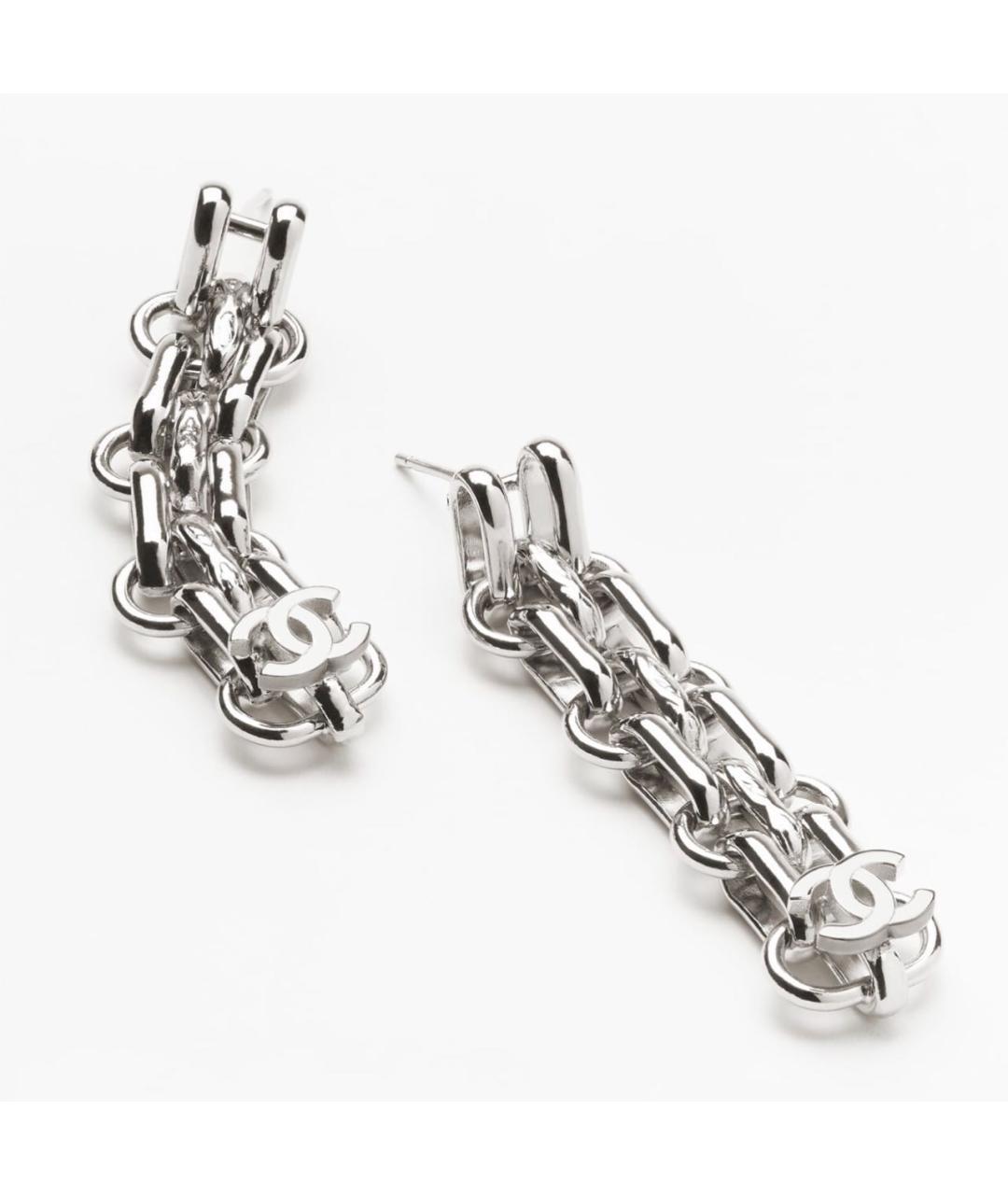 CHANEL Серебряные металлические серьги, фото 2