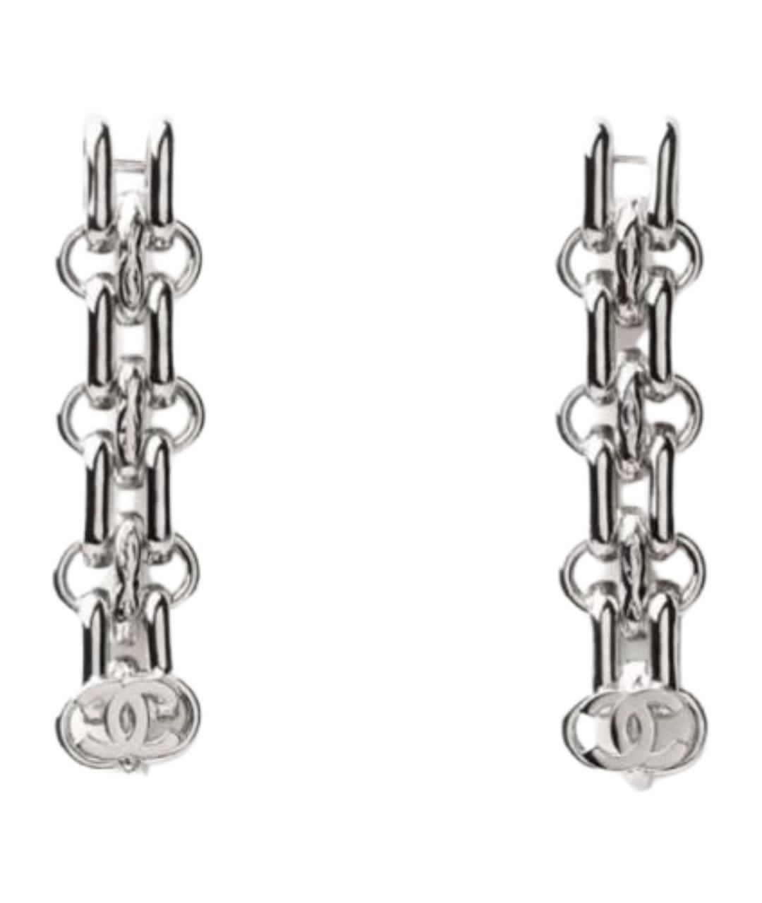 CHANEL Серебряные металлические серьги, фото 1