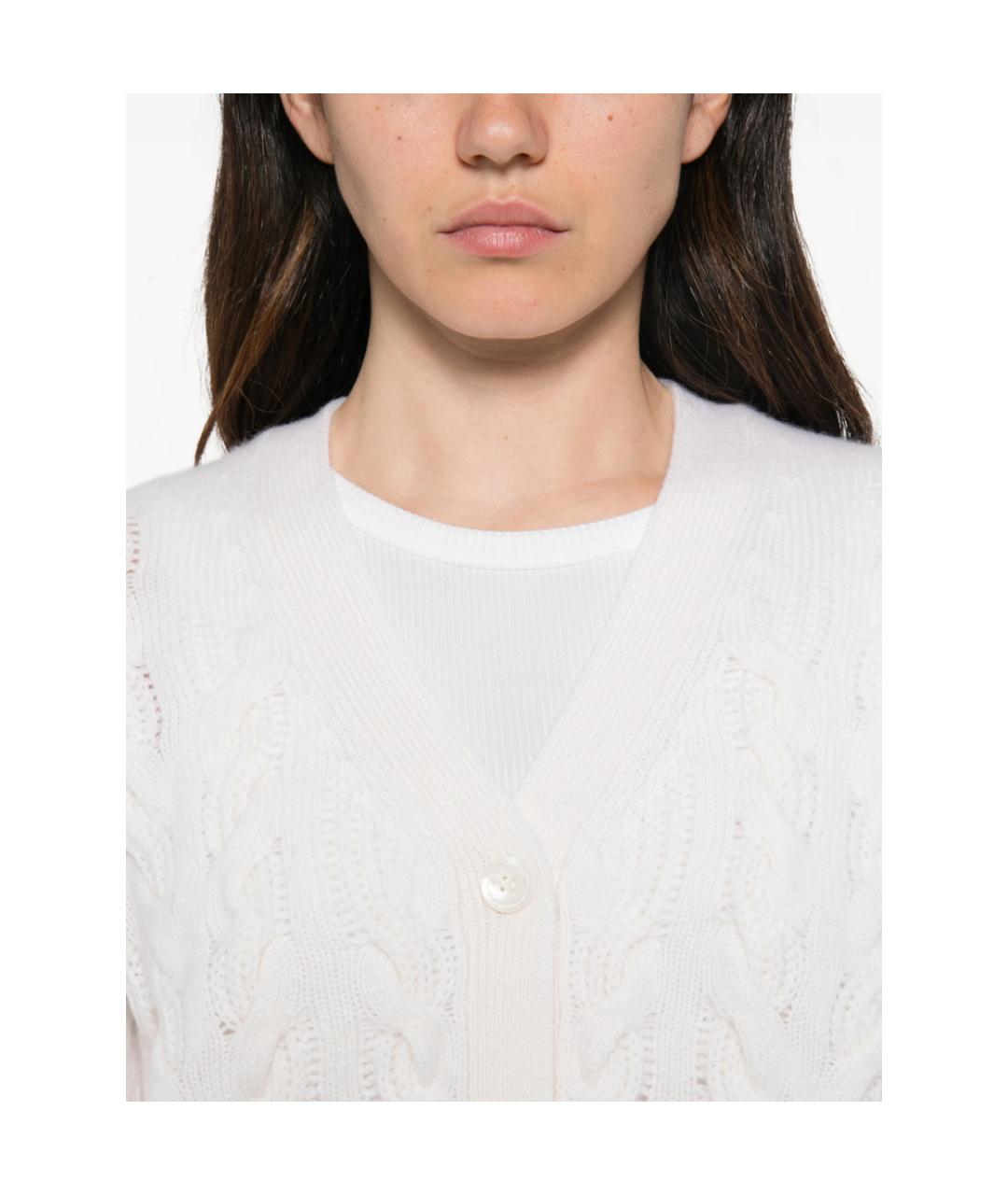 MAX MARA STUDIO Белый шерстяной кардиган, фото 3