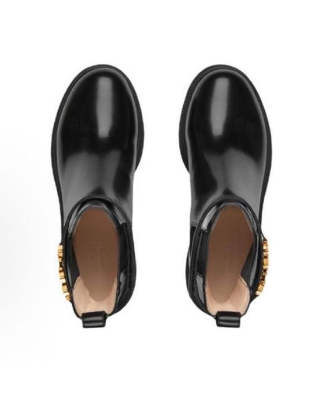 GUCCI Черные кожаные ботинки, фото 5