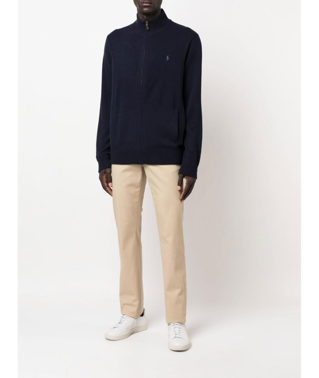 POLO RALPH LAUREN Темно-синий шерстяной джемпер / свитер, фото 2