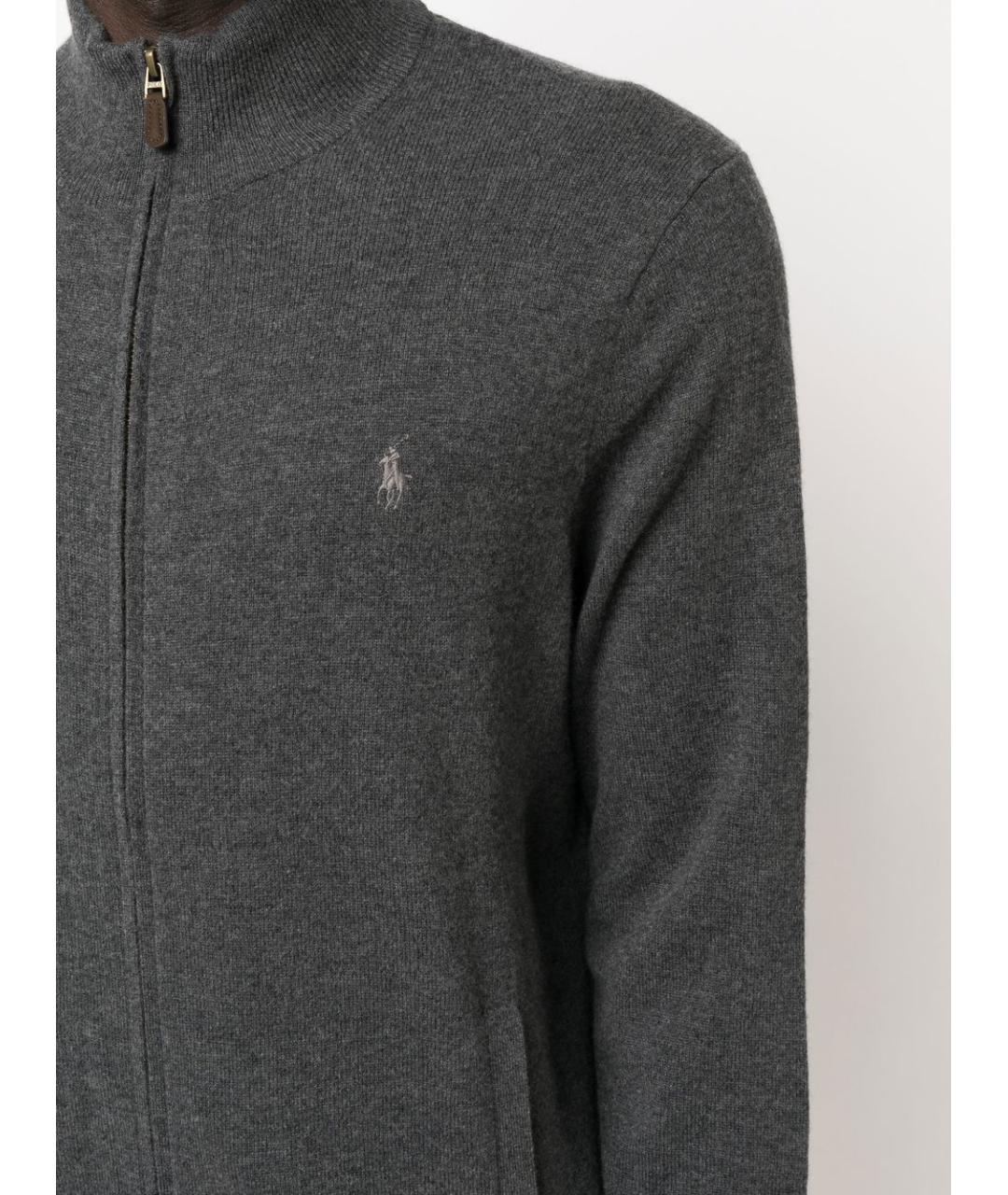 POLO RALPH LAUREN Серый шерстяной кардиган, фото 3