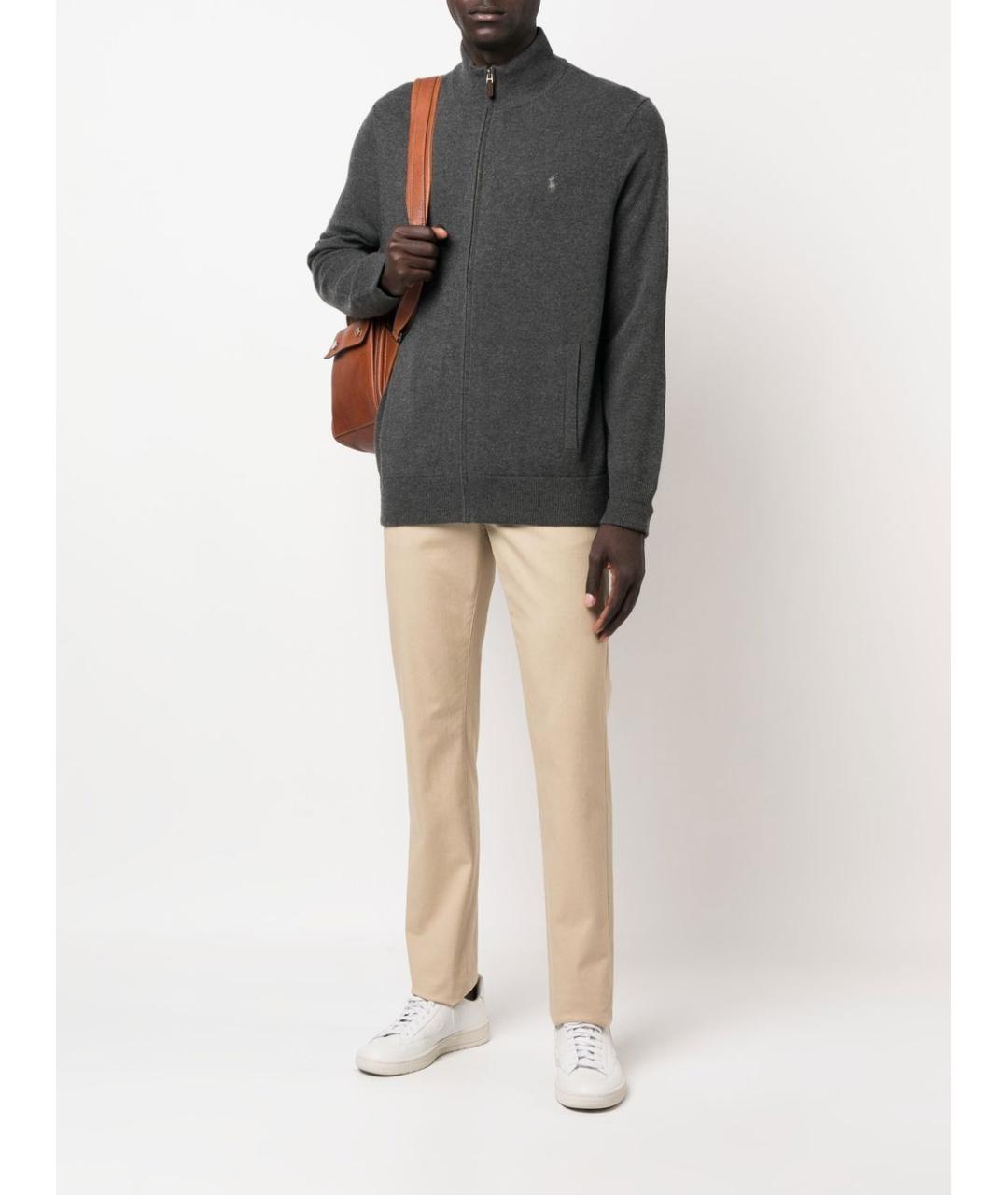 POLO RALPH LAUREN Серый шерстяной кардиган, фото 4