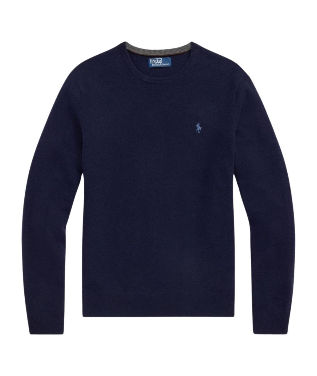 POLO RALPH LAUREN Темно-синий шерстяной джемпер / свитер, фото 1