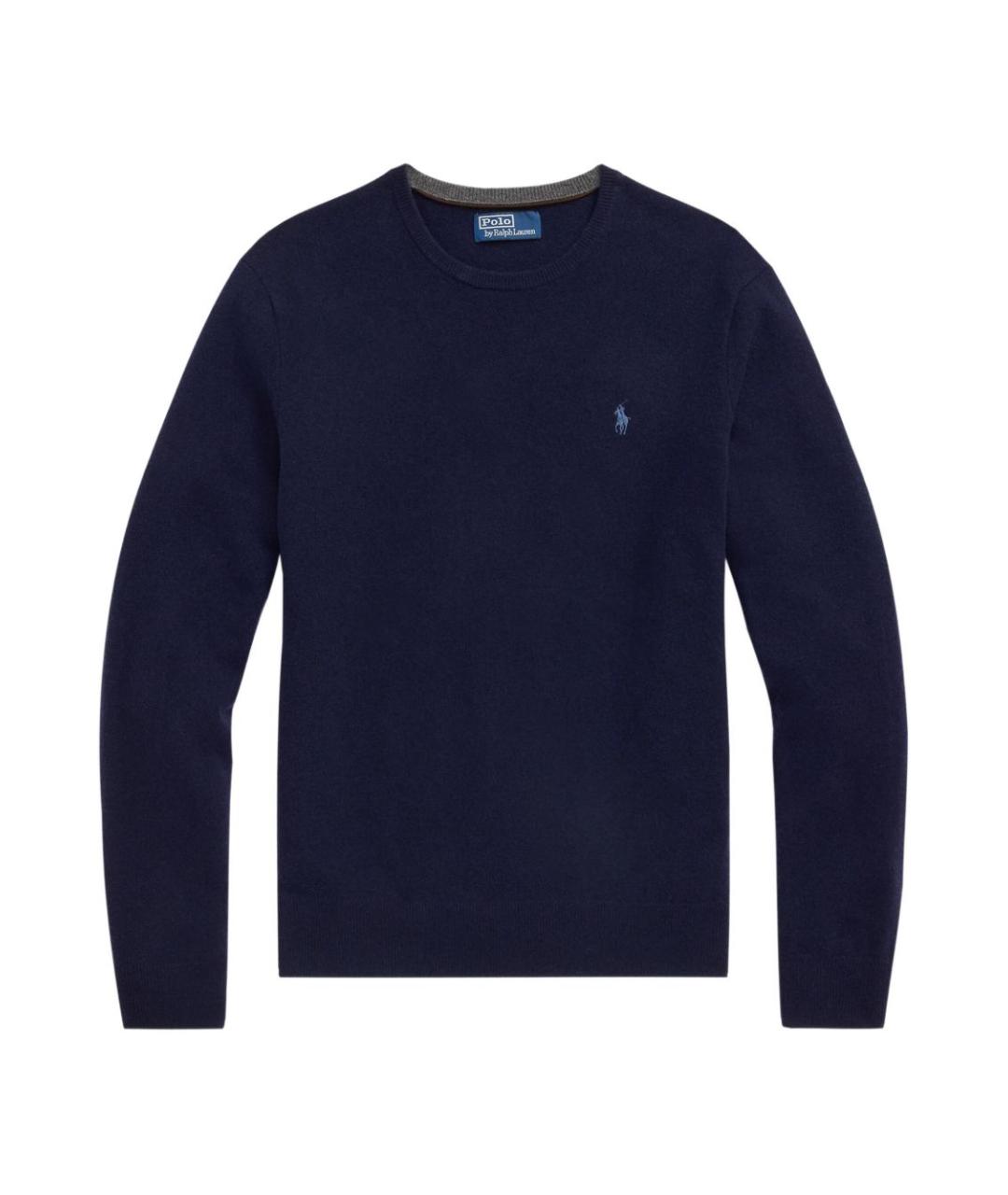 POLO RALPH LAUREN Темно-синий шерстяной джемпер / свитер, фото 5