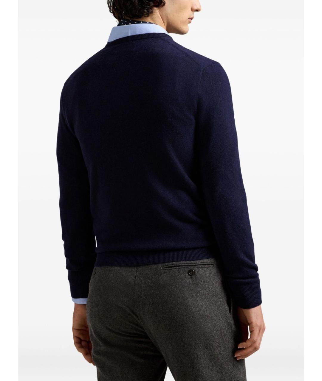POLO RALPH LAUREN Темно-синий шерстяной джемпер / свитер, фото 3